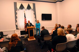 Rep. Gerry Connolly (D VA 11th District) addresses the students during Capitol Hill Day © Laura Sikes Photography